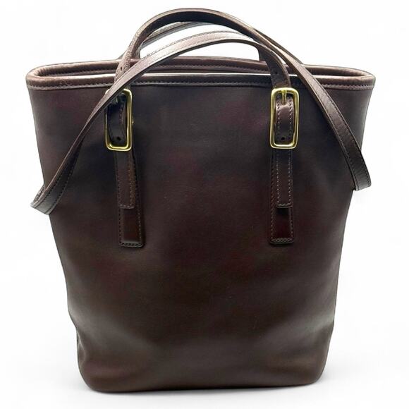 COACH 9803 Legacy Day Tote Mahogany Brown Leather Shoulder Bag Brass - Picture 4 of 11